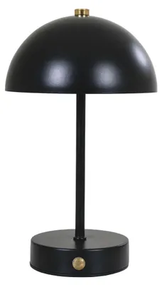 Zdjęcie produktu dla Lampa stołowa Holt akumulatorowa z czarnego metalu i mosiądzu