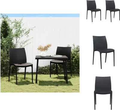 Immagine prodotto di vidaXL Sedie da giardino 2 pz. Antracite 50x46x80 cm in polipropilene - Sedie da giardino