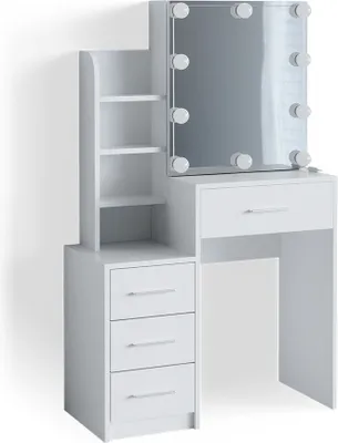 Produktbild von Vicco Toaletní stolek Conrada, 80 cm s LED osvětlením, Bílá