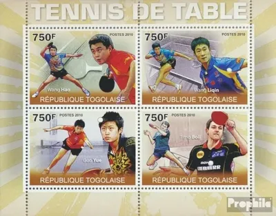 Produktbild von Briefmarken Togo 2010 Mi 3619-3622 Kleinbogen (kompl. Ausgabe) postfrisch Tischtennis