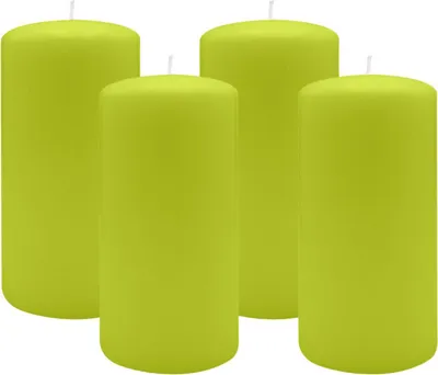 Produktbild von 4er Set Adventskranzkerzen Lime Grün Ø 100 x 200 mm