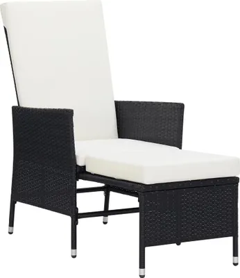 Obrázok produktu pre vidaXL Záhradné lehátko s vankúšmi Poly Rattan Black