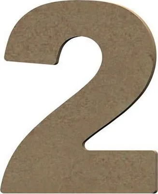 Image de Chiffre 2 en bois MDF à décorer - 8 cm