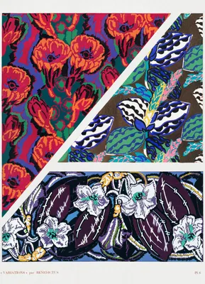 Image de Affiche 13 x 18 cm Fleurs Art déco v.6, Bénédictus Vintage pour le salon