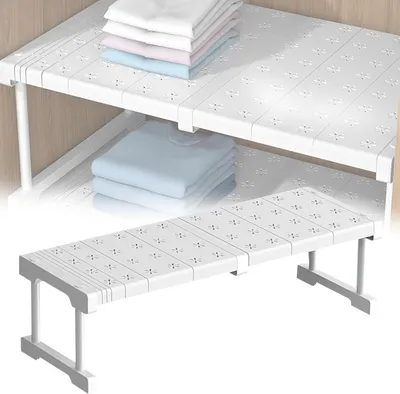 Productafbeelding van Verstelbare planken voor kasten - Uitschuifbare plank voor keuken en badkamer (87-108 cm)