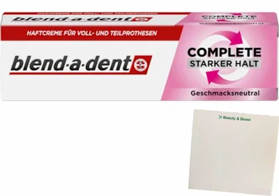 Produktbild von Blend-a-Dent Super Haftcreme Extra Stark Neutral (47g Tube) + usy Block