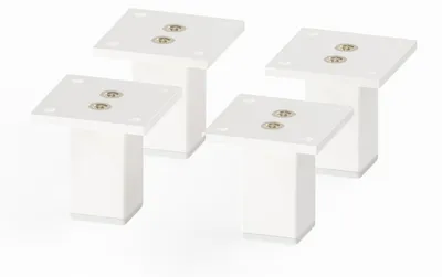 Produktbild von 4er Set sossai Aluminium Möbelfüße 60mm in Weiß Schrankfüße Sockelfüße