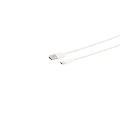 Produktbild von USB Lade-Sync Kabel, USB A Stecker auf USB-C Stecker, 2.0, ABS, weiß, 0,5m