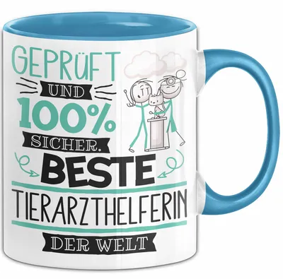 Produktbild von Beste Tierarzthelferin Der Welt Tasse Geschenk für Eine Tierarzthelferin Und Sicher Geschenkidee Geburtstag Weihnachten (Blau)