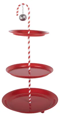 Produktbild von Clayre & Eef 3-Schicht-Etagere Ø 35x64 cm Rot Metall