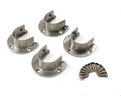 Productafbeelding van Set van 4 stalen plaatsteunen met U-vorm - 304 roestvrij staal - Corrosiebestendig en bestand tegen roest - 33 mm openingsbreedte