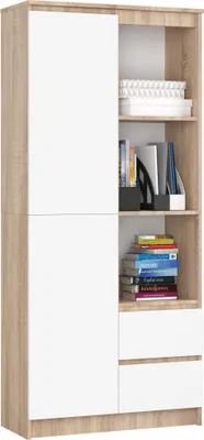 Produktbild von Akord Offenes Regal Sonoma‑Eiche/Weiß 80X35X180 Cm
