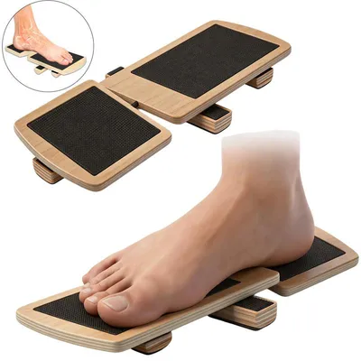 Produktbild von Balance Board Holz Fußtrainer Knöchel Trainer Rutschfest Gleichgewichtstrainer Reha Fitness Yoga Stabilität Training