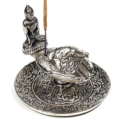 Immagine prodotto di Bruciatore Di Incenso Che Offre Mani Con Boeddha - 9x7 Cm Confezione Da 2 Pz
