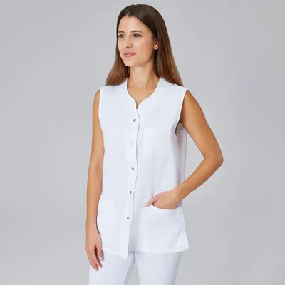 Produktbild von Damen Kasack weiß, Größe XS : XS : weiß : 50% Baumwolle 50% Polyester