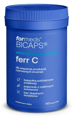 Productafbeelding van ForMeds BICAPS FERR C: IJzer, Vitamine C, Hemoglobine, tegen vermoeidheid, 60 capsules