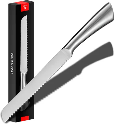 Produktbild von HGMD Profi-Brotmesser - 20 cm Klinge - Gezahnt - Spülmaschinenfest - Für Links- und Rechtshänder geeignet