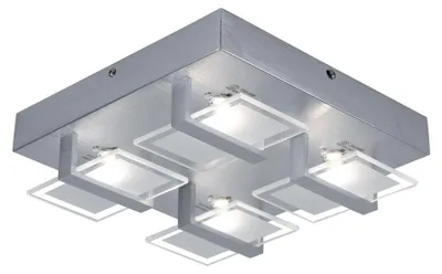 Produktbild von LED Deckenleuchte, 4 flammig, Glas, klar, satiniert, L 26cm