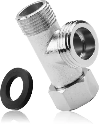 Productafbeelding van 8 inch T-omstelklep voor toilet - Zijconnector 1-2 inch massief koper - Drie-weg aansluiting T-klep compatibel met tanks en kranen (1 stuk)