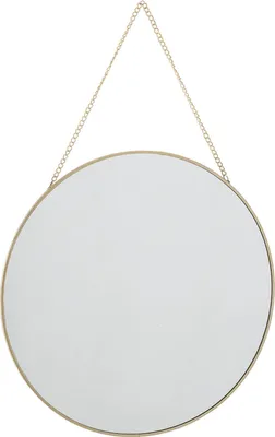 Produktbild von Bloomingville SPIEGEL Rund Gold mit Kette Wandspiegel D 38 cm