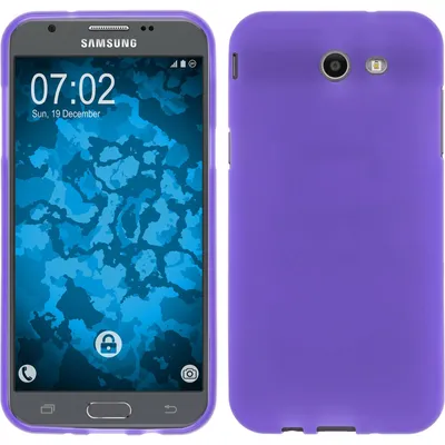 Produktbild von PhoneNatic Case kompatibel mit Samsung Galaxy J3 Emerge - lila Silikon Hülle matt Cover
