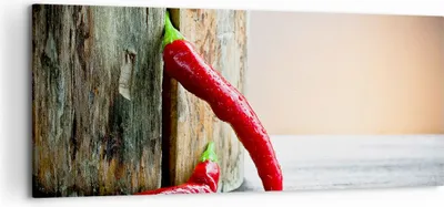 Produktbild von Bild auf Leinwand - Leinwandbild - Chili Gewürz Gemüse - 120x50cm - Wand Bild - Wanddeko - Leinwanddruck - Bilder - Kunstdruck - Wanddekoration - Leinwand bilder - Wandkunst - AB120x50-2264