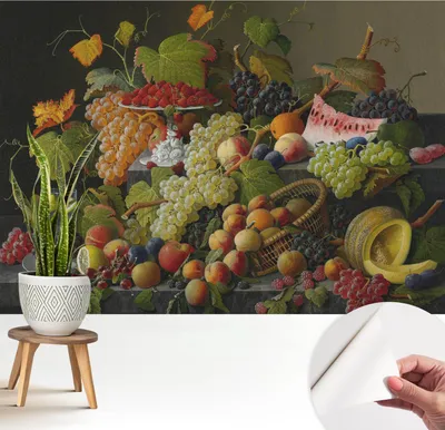 Produktbild von Fototapete selbstklebend - 208x146 cm - Tapete - Wandtapete - Wandbilder - Klebefolie - Dekofolie - Tapete Folie - Wand - Dekoration - Wohnzimmer - Fruchtzusammensetzung