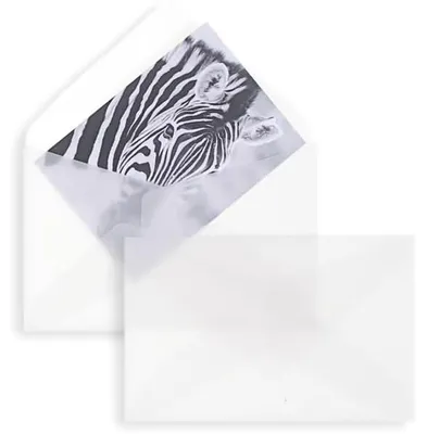 Produktbild von Briefumschläge Offset transparent 62x98mm 90g/qm NK VE=100 Stück weiß