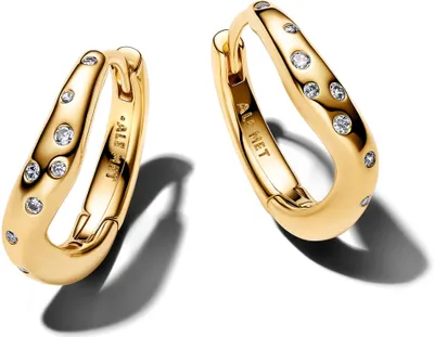 Produktbild von Pandora Organically Shaped Stone-Set Hoop 264663C01 Ohrringe