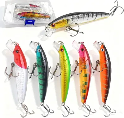 Produktbild von Wobbler Set 6 Stücke, 11 cm, 8 g, für Hecht, für Süßwasser und Salzwasser
