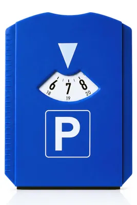 Produktbild von Wiltec Parkscheibe mit Eiskratzer und 3 Einkaufschips, Parkuhr Auto nach StVO, Scheibenkratzer mit Gummilippe