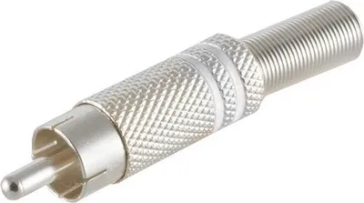 Zdjęcie produktu dla S/CONN wtyk RCA o maksymalnej łączności, metalowy, 6 mm, biały (52000-W)