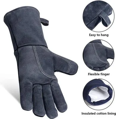 Produktbild von Grillhandschuhe hitzebeständig bis 500 °C - Leder