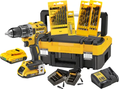 Produktbild von DEWALT Akku-Bohrschrauber-Set 18 V / 2,0 (BL) mit Zubehör DCK791D2T-QW