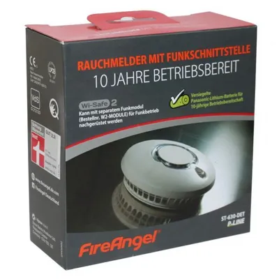Produktbild von FireAngel ST-630 Rauchmelder für Zuhause, Thermoptek, 10-Jahres-Batterie, Drahtlosnetzwerk, Feuermelder, Rauchwarnmelder, Q-Label, Weiß, 1 Packung