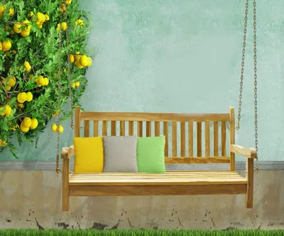 Produktbild von Hollywoodschaukel Gartenschaukel Teak-Holz 120 cm SUSANA