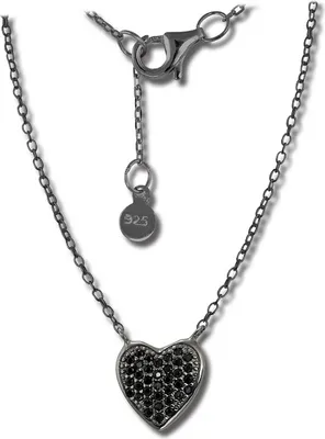 Produktbild von SilberDream Zirkonia Halskette 925 Silber 44cm Herz Schmuck schwarz D2GSK401S