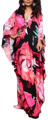 Imagen del producto de Solidchoice - Caftán bohemio para playa, vestido maxi, tallas grandes