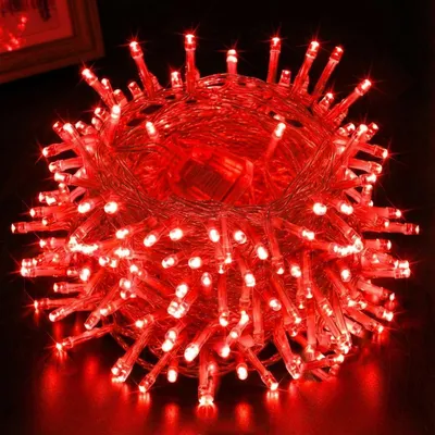 Zdjęcie produktu dla 30M 300LEDs 8 Modes Fairy Lights Electric LED Christmas Fairy Lights Transparent Cable Room Decoration Light Party Garden Christmas Tree Lighting, czerwony