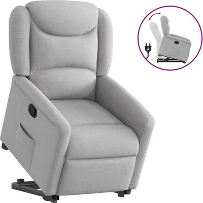 Produktbild von Hochwertig Relaxsessel mit Aufstehhilfe Wolkengrau Stoff 3303203