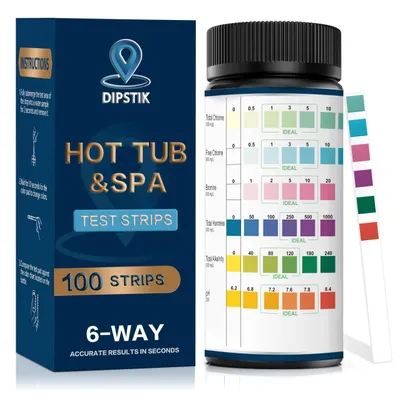 Obrázok produktu pre 100 testovacích prúžkov na analýzu vody v bazéne – presná analýza pre bazény a wellness