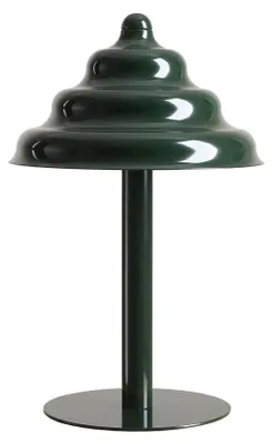Produktbild von Tischleuchte Glas Metall G9 D: 22.5 cm rund 36 cm Grün Modern Tischlampe