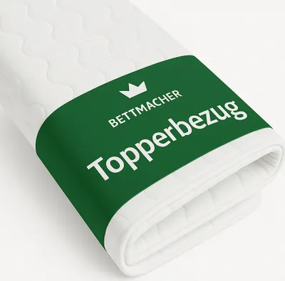 Produktbild von Bettmacher Topperbezug 200x200 cm für Topper Von 5-7cm, Microfaser, 60°C waschbar, 3-seitiger Reißverschluss Topperersatzbezug