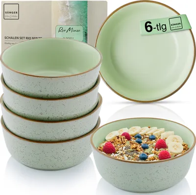 Produktbild von SÄNGER Schalen Set Rio Minze - 6 teilig aus Steingut