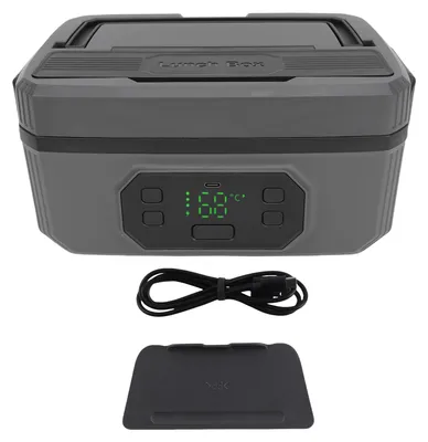 Immagine prodotto di Contenitore termico elettrico, ricaricabile, senza fili, grande capacità, riscaldamento rapido, scaldavivande portatile, 1600 ml (batteria da 24000 mAh)
