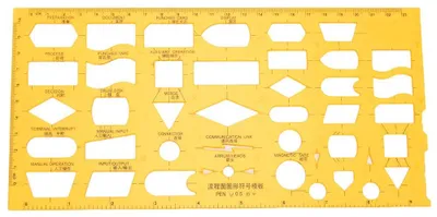 Image de Modèle de formes géométriques – Ensemble de modèles pour le dessin géométrique et technique – Comprend un modèle de cercles, un modèle de paraboles et un modèle de trous, idéal pour l'architecture et les mesures