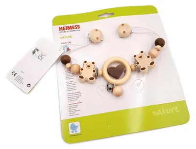 Produktbild von Heimness Kinderwagenkette Baby Spielzeug Holz Bär Naturfarben Spielspaß 40