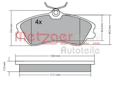Produktbild von METZGER Bremsbeläge Bremsklötze VORNE 1170377