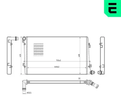 Produktbild von ERA 673037 Kühler Wasserkühler Motorkühler für VW Golf V Schrägheck (1K1) TOURAN (1T1, 1T2) Passat Variant (3C5) GOLF PLUS (5M1, 521) Caddy III Kombi