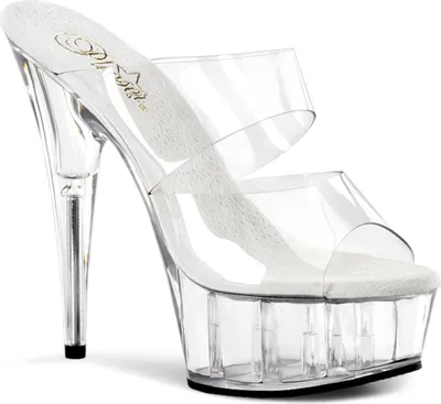 Produktbild von DELIGHT-602 Damen Slipper von Pleaser, Transparent EU 39, US 9